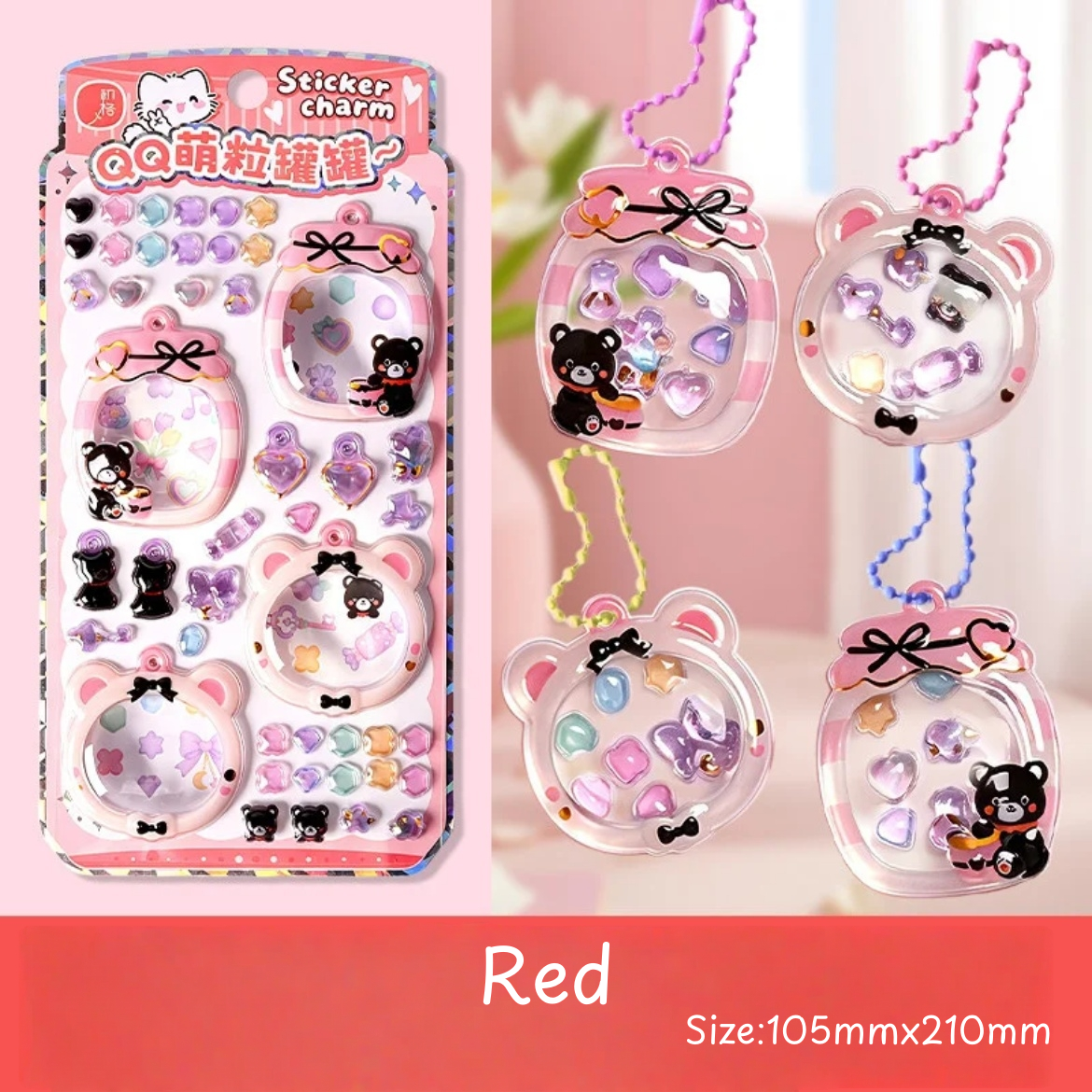 Cute Embossed Charm Stickers