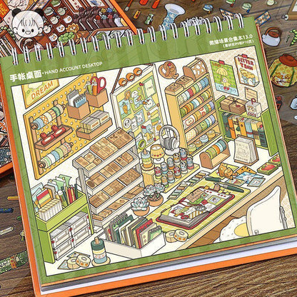 Telado --Desk Organizing|Shelf Display|Restocking-10 Miniature Scenes in 1 --DIY 3D Sticker Scene Book