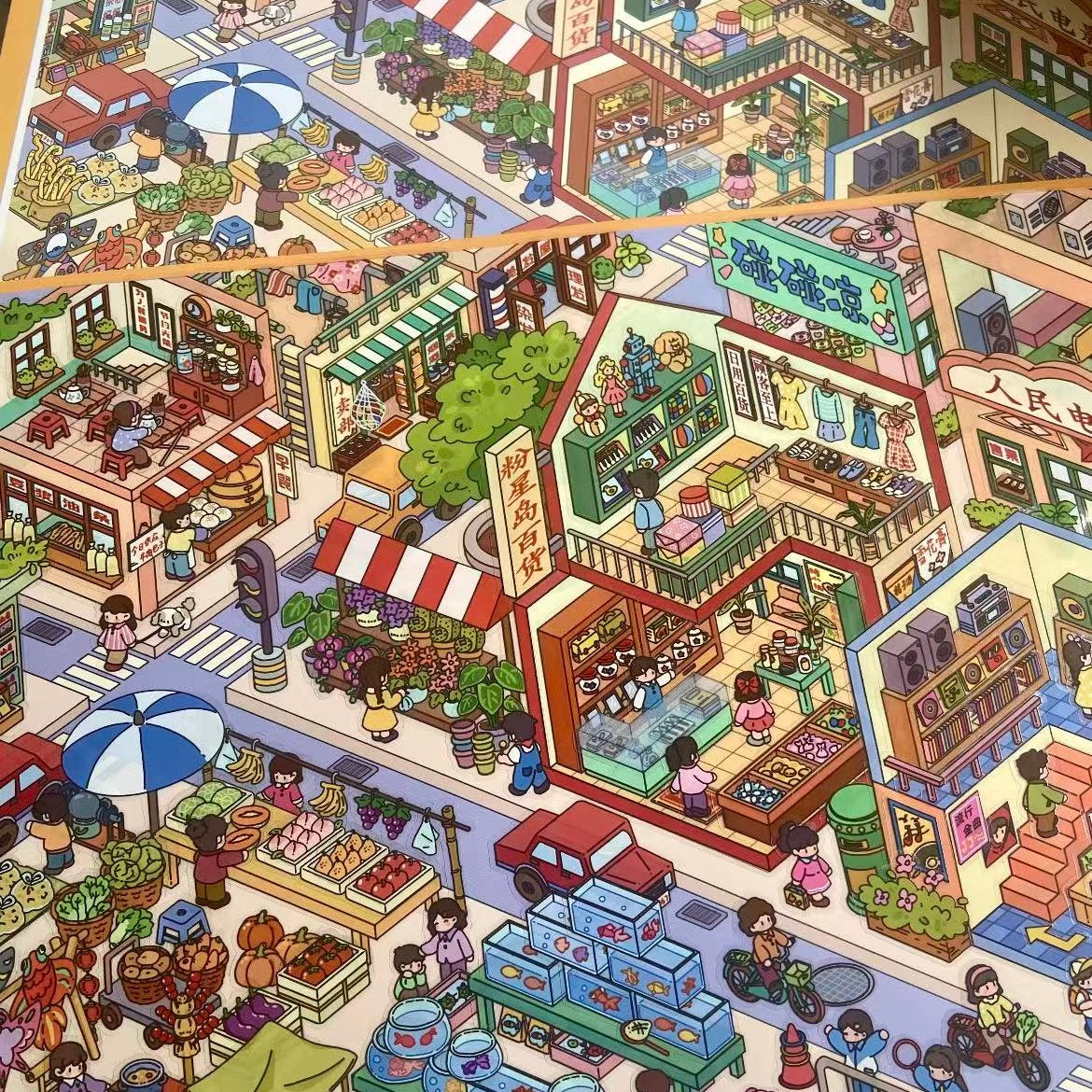 Old Alley Bazaar|Vivid Summer Town-DIY 3D Miniature Sticker Scene