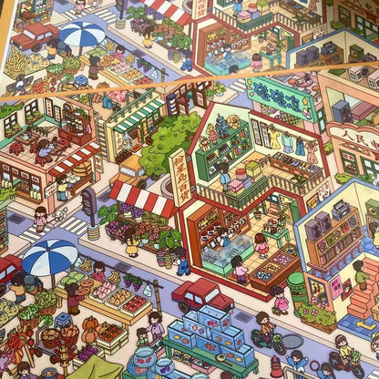 Old Alley Bazaar|Vivid Summer Town-DIY 3D Miniature Sticker Scene