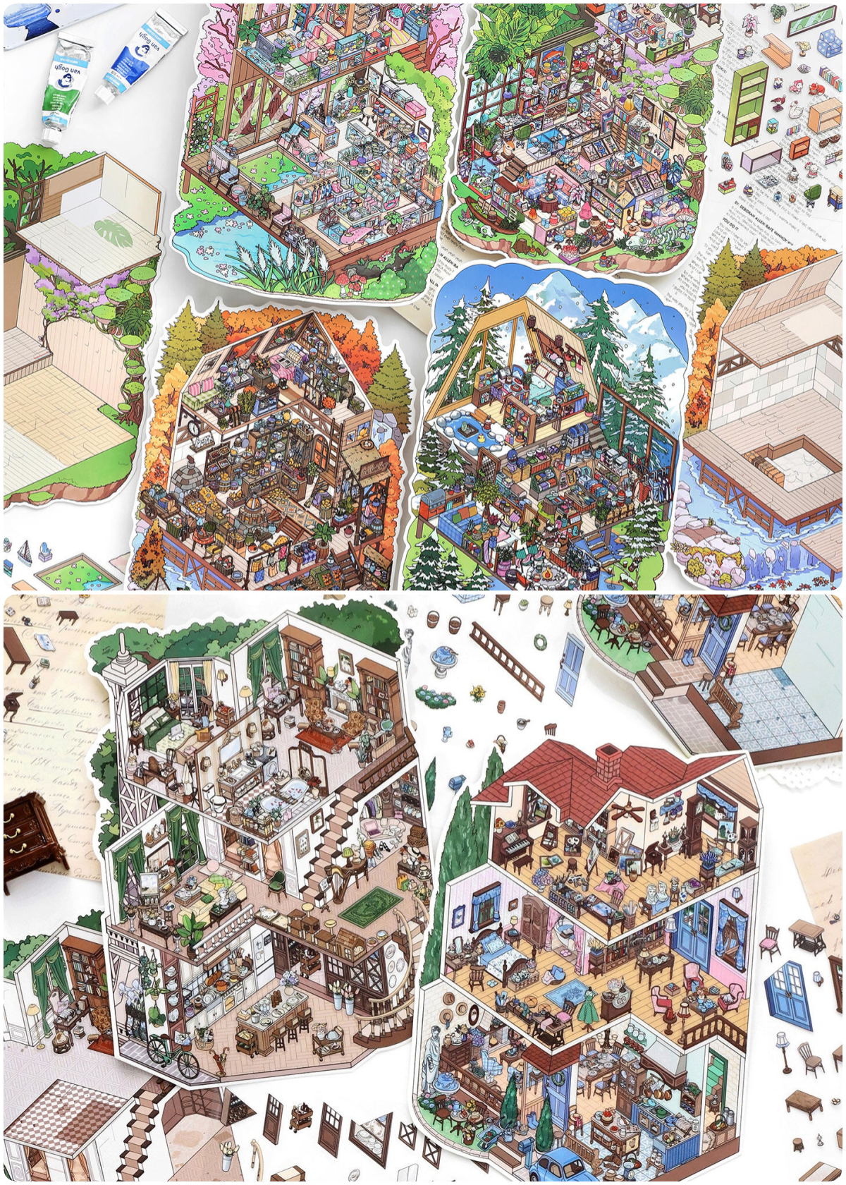 Seasonal Hideaways-DIY 3D Miniature Sticker Scene