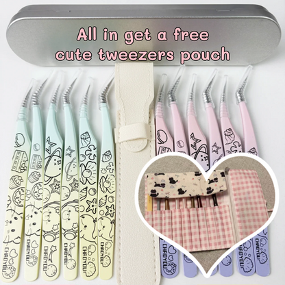 Cute Purple Mint Animal Professional Sticker Tweezers