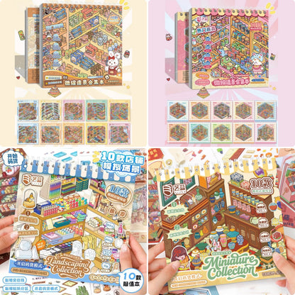 Shelf Display Scene-10 Miniature Scenes in 1 --DIY 3D Sticker Scene Book
