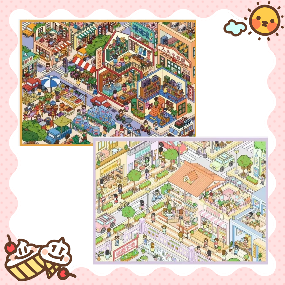 Old Alley Bazaar|Vivid Summer Town-DIY 3D Miniature Sticker Scene