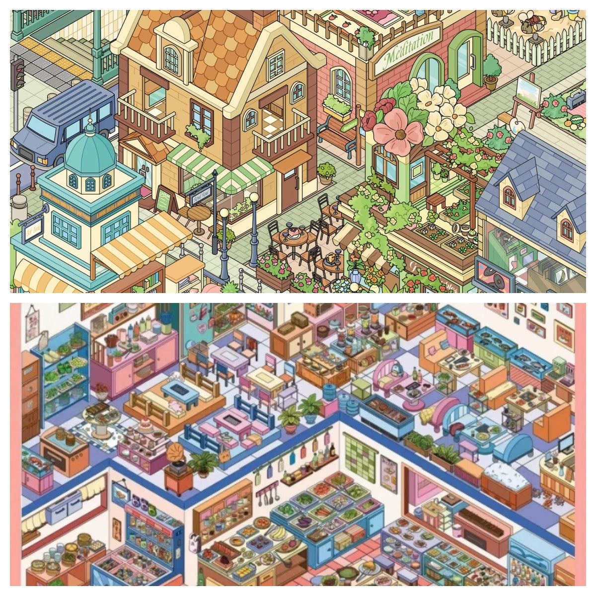 Unlimited feast-DIY 3D Miniature Scene Sticker