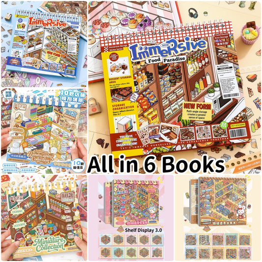 Immersive Shopping-10 Miniature Scenes in 1 --DIY 3D Sticker Scene Book