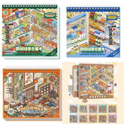 Telado --Desk Organizing|Shelf Display|Restocking-10 Miniature Scenes in 1 --DIY 3D Sticker Scene Book