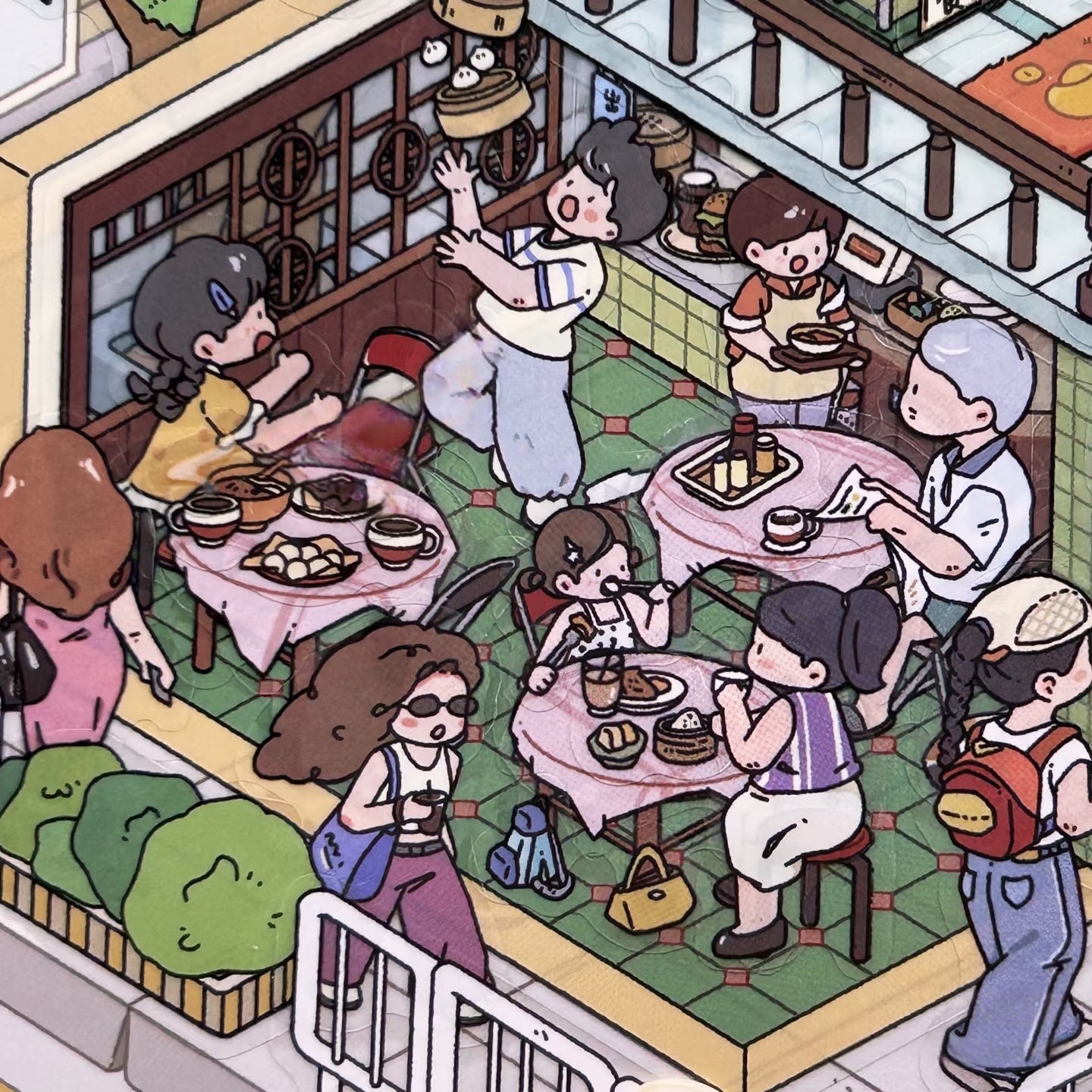 Hong Kong Café-DIY 3D Miniature Scene Sticker