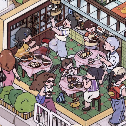 Hong Kong Café-DIY 3D Miniature Scene Sticker