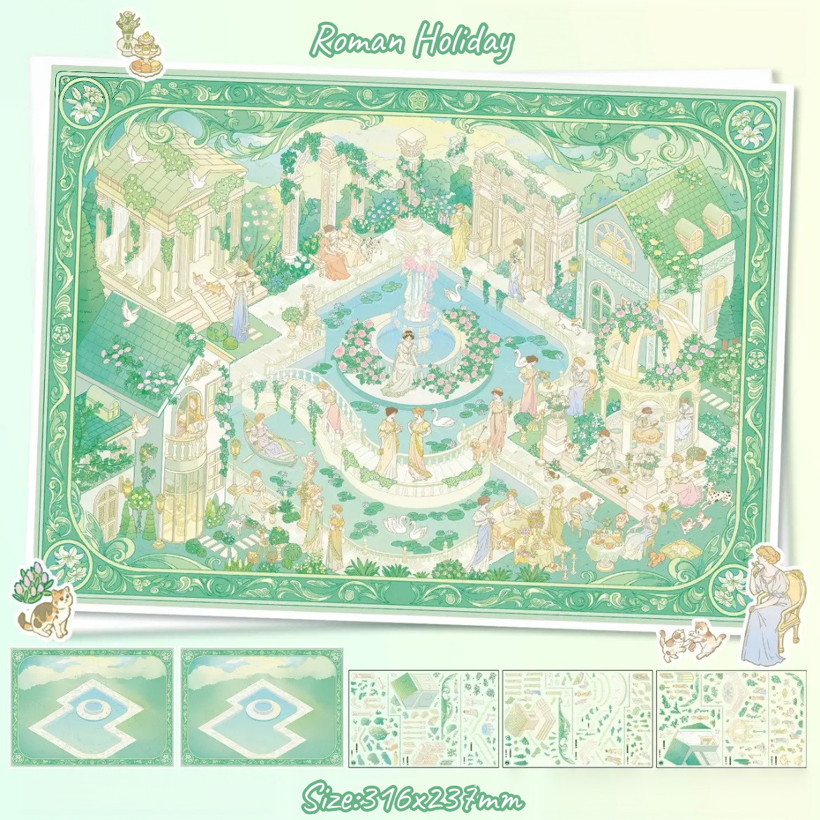 Romantic dream of France|Roman Holiday-DIY 3D Miniature Sticker Scene