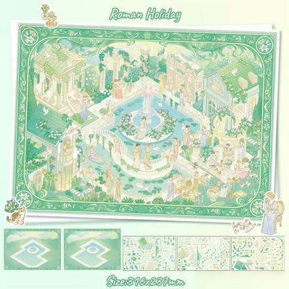 Romantic dream of France|Roman Holiday-DIY 3D Miniature Sticker Scene