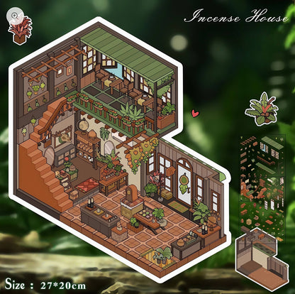 Yard Series Stickers-3D Miniature Scene Sticker