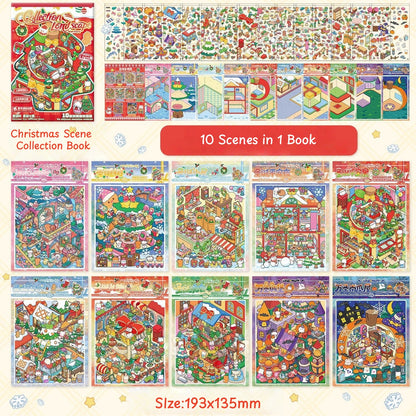 Christmas Collection Book-DIY 3D Miniature Sticker Scene  Book