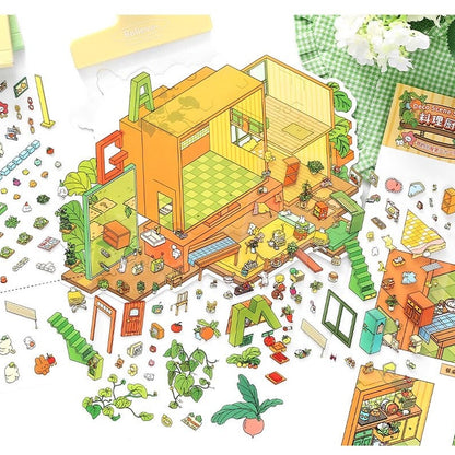 Cooking Kitchen--DIY 3D Miniature Scene Sticker