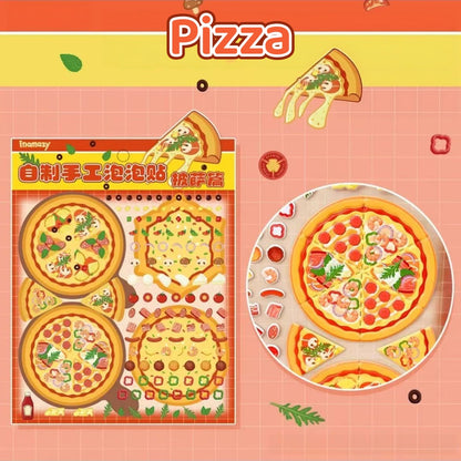 DIY Food Puffy Stickers Set