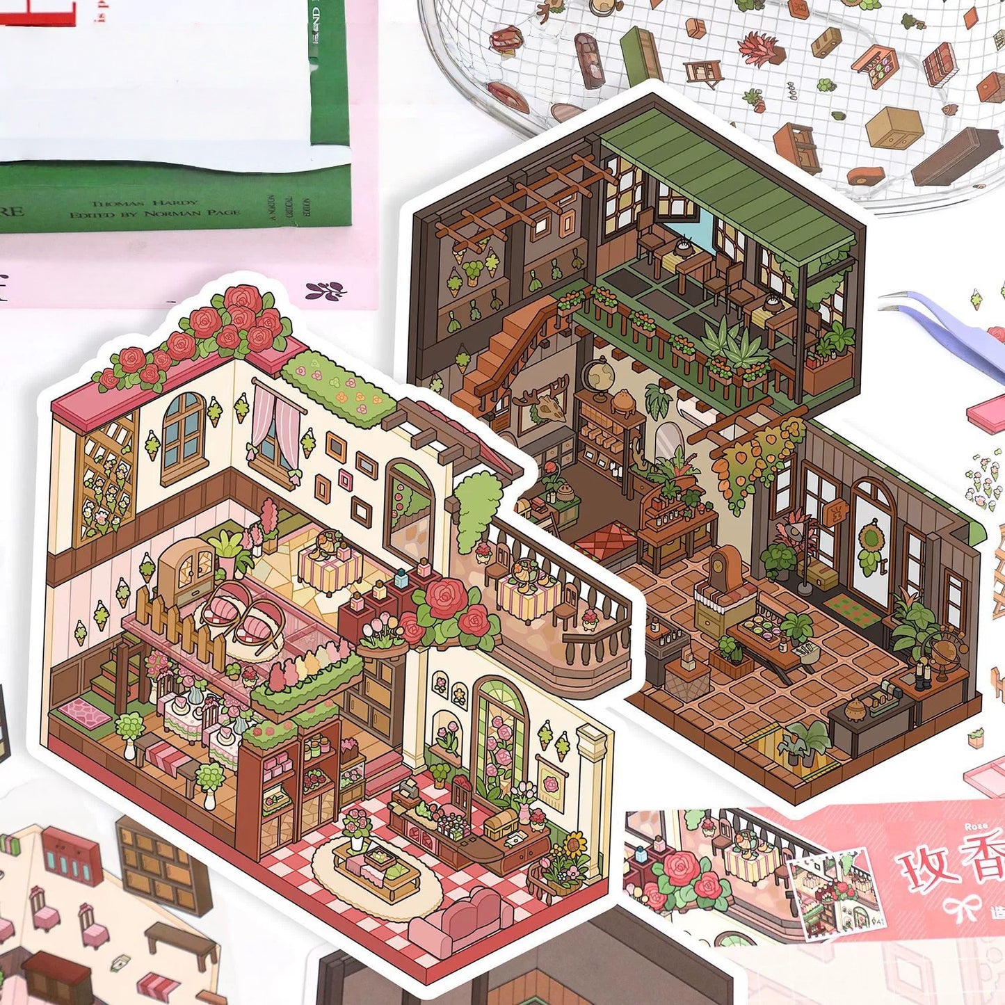 Yard Series Stickers-3D Miniature Scene Sticker