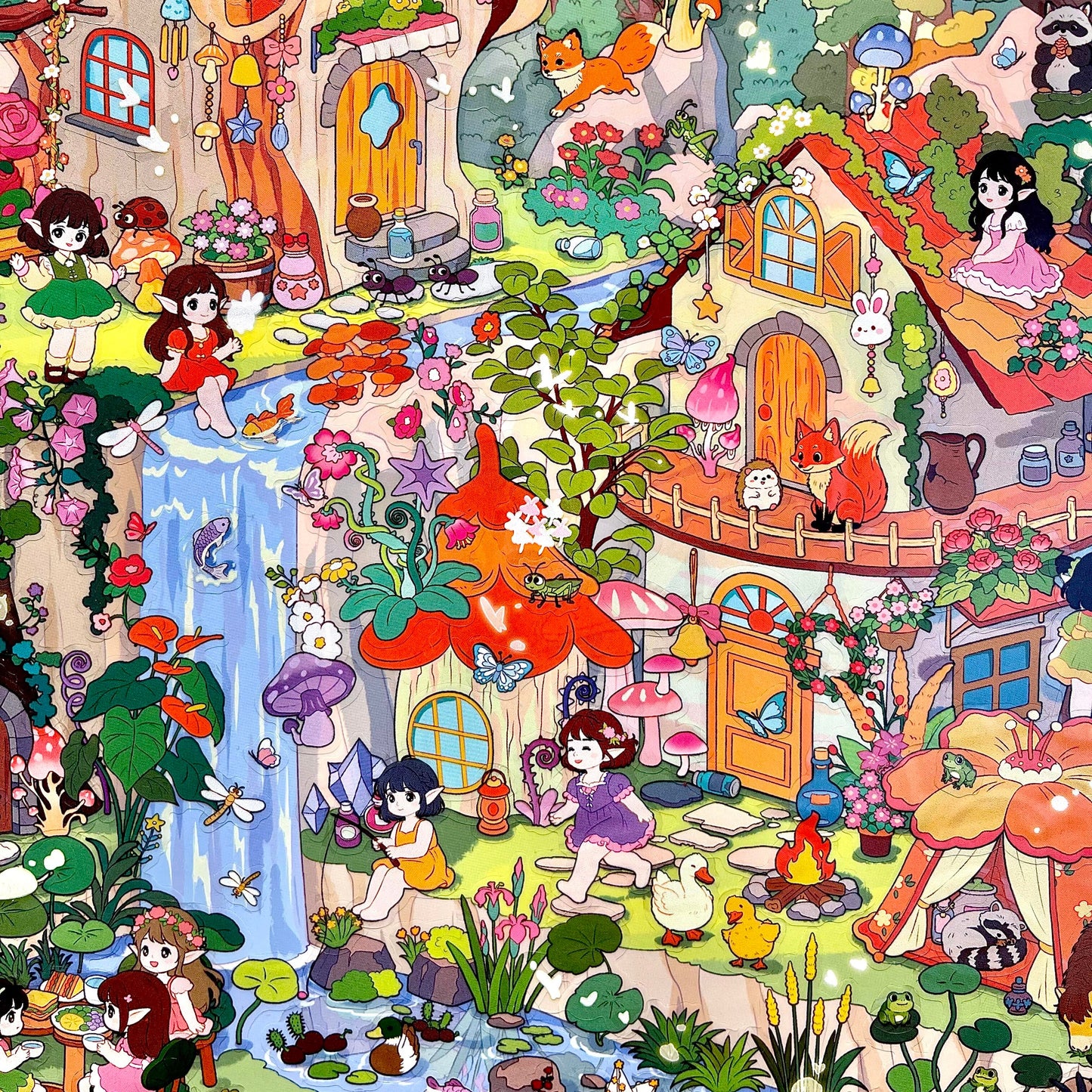 The Habitat of Flowers|Forest and Tea Party-DIY 3D Miniature Scene Sticker