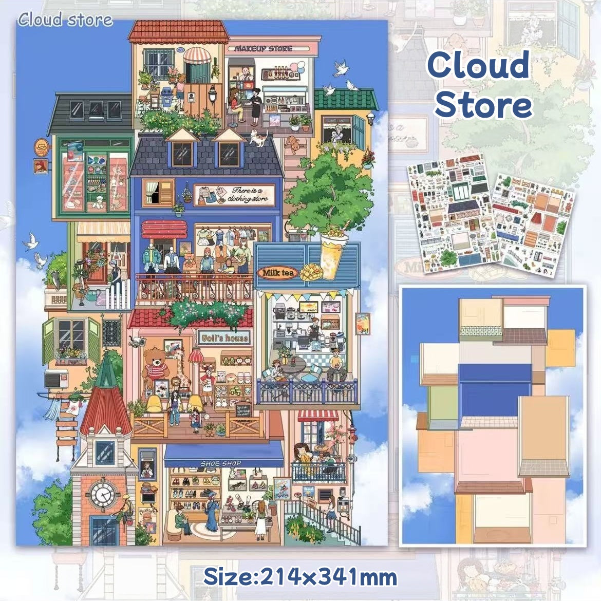 Stacked Building--DIY 3D Miniature Sticker Scene