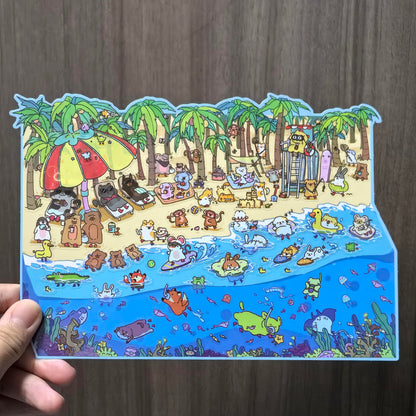 Summer Filter-DIY 3D Miniature Sticker Scene