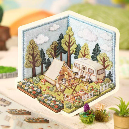 Embroidery Series-DIY 3D Miniature Sticker Scene
