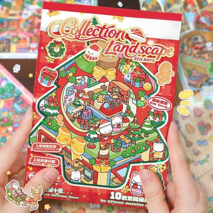 Christmas Collection Book-DIY 3D Miniature Sticker Scene  Book