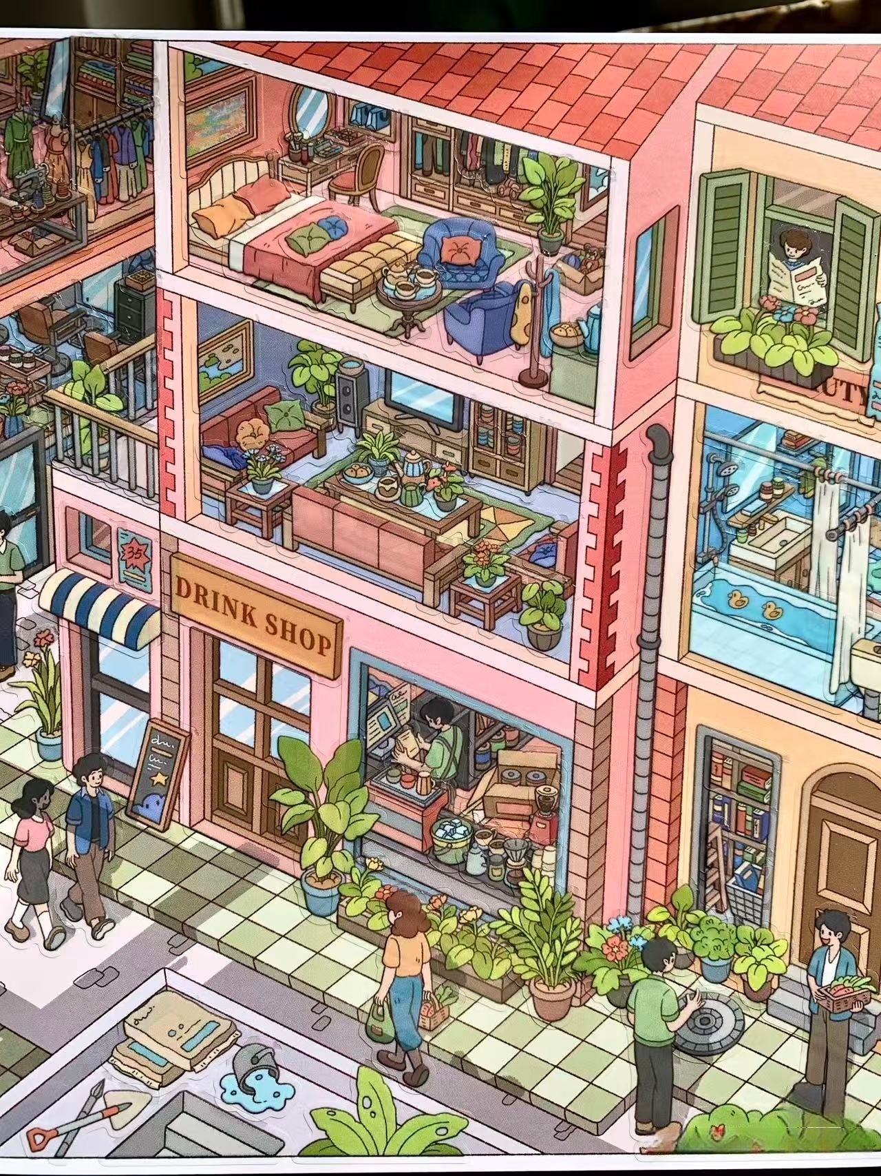 Spring Town| Summer Town-DIY 3D Miniature Scene Sticker