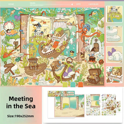 Thumbelina's Room|Meeting in the Sea-DIY 3D Miniature Scenes Sticker