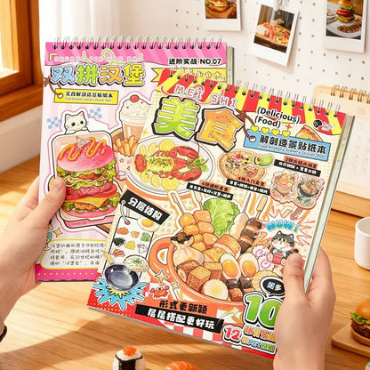 Culinary Director|Cook Delicious Food Sticker Book (10 scene)-DIY 3D Miniature Scene Sticker Book