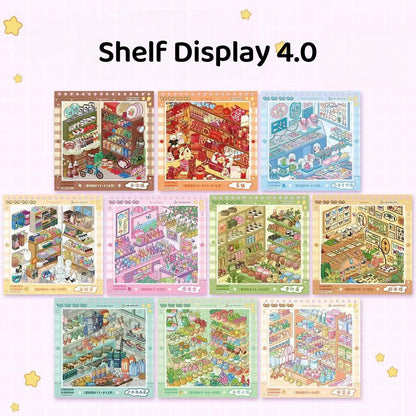 Telado --Desk Organizing|Shelf Display|Restocking-10 Miniature Scenes in 1 --DIY 3D Sticker Scene Book