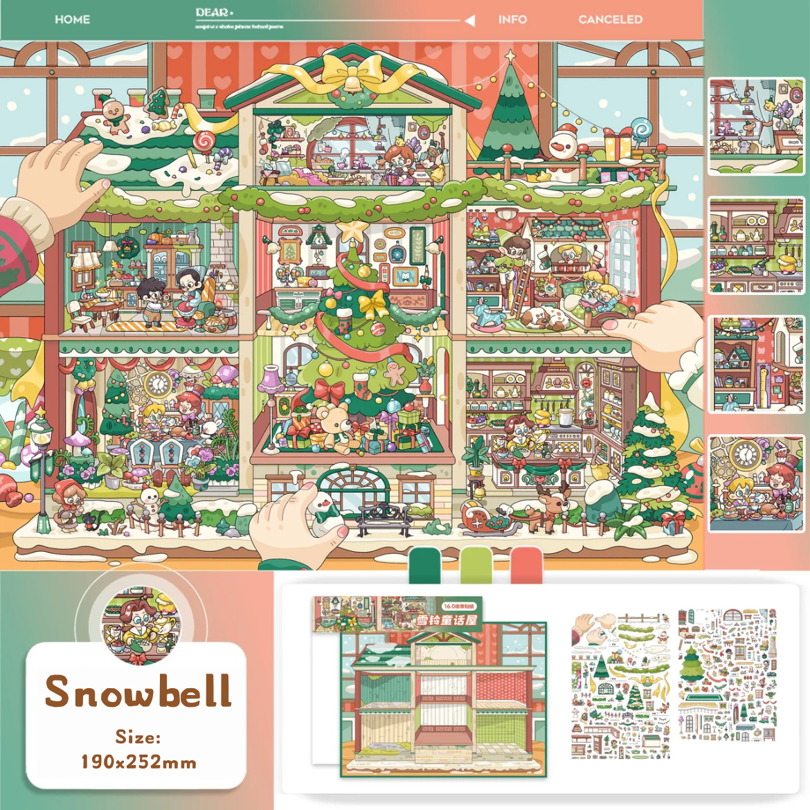Whimsy Twin Cottages-DIY 3D Miniature Sticker Scene
