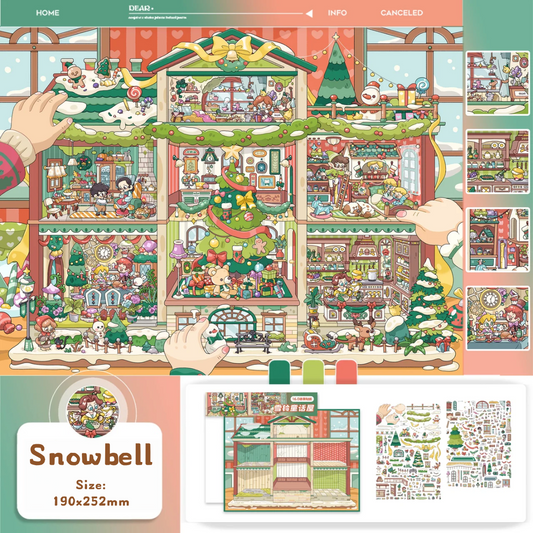 Whimsy Twin Cottages-DIY 3D Miniature Sticker Scene