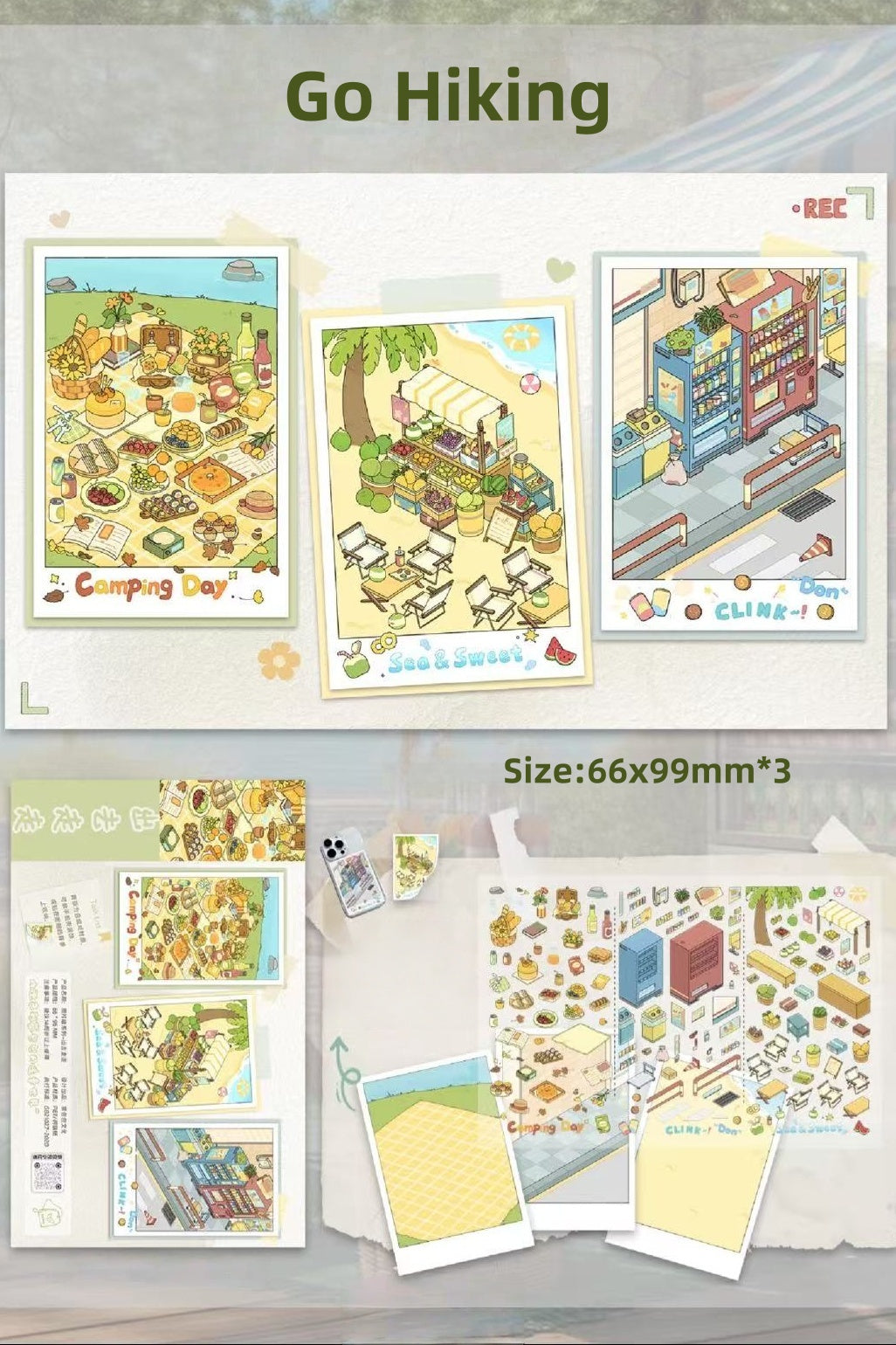 Stay at Home|Go Hiking-DIY 3D Miniature Scenes Stickers