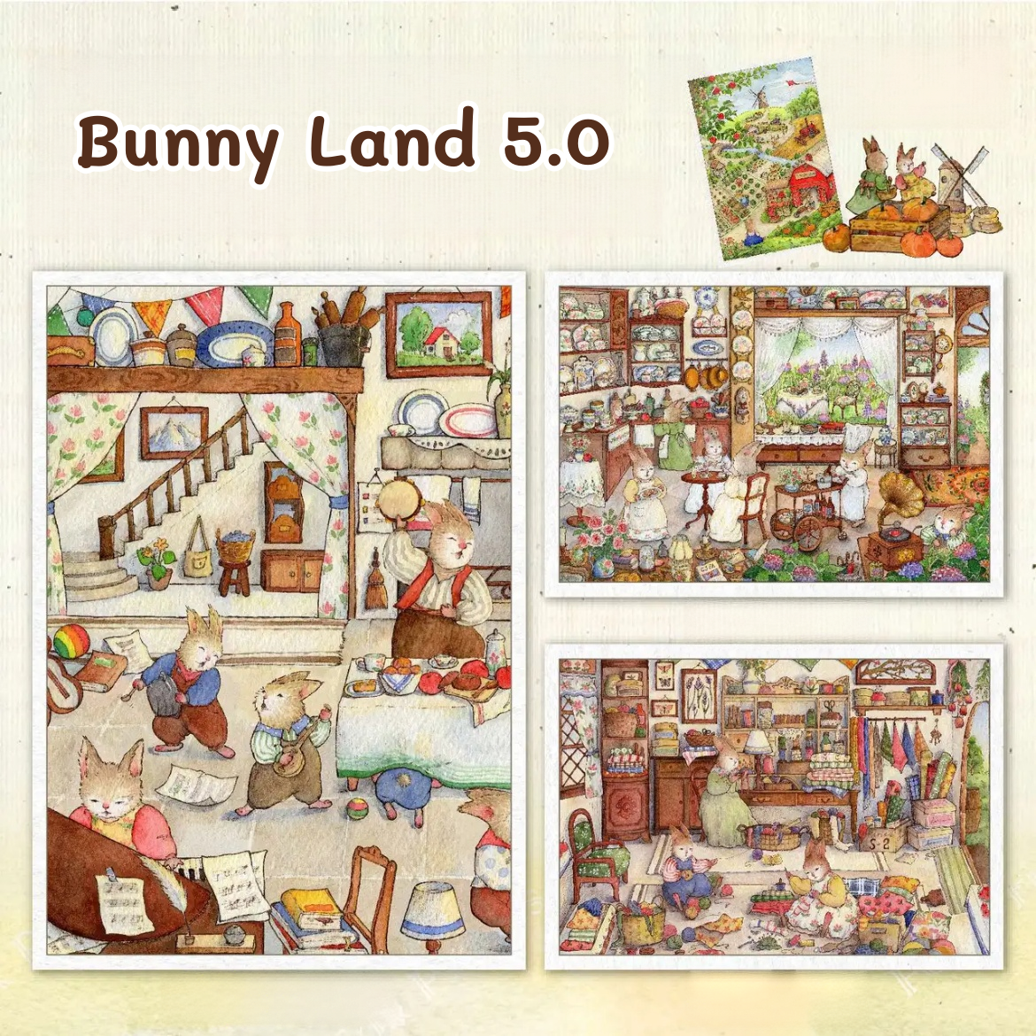 Bunny Land Series--DIY 3D Miniature Sticker Scene