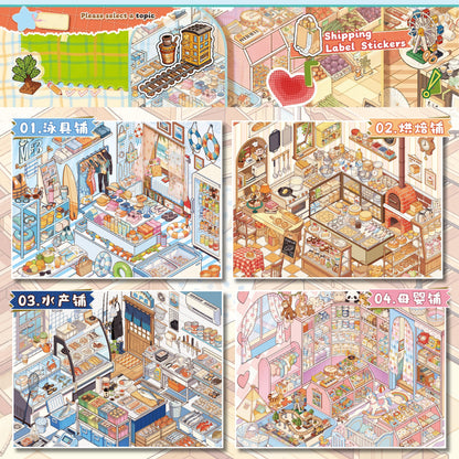 Stock Collection Book-DIY 3D Miniature Sticker Scene  Book