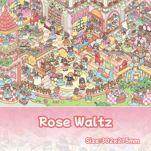 Rose Waltz-DIY 3D Miniature Scene Sticker