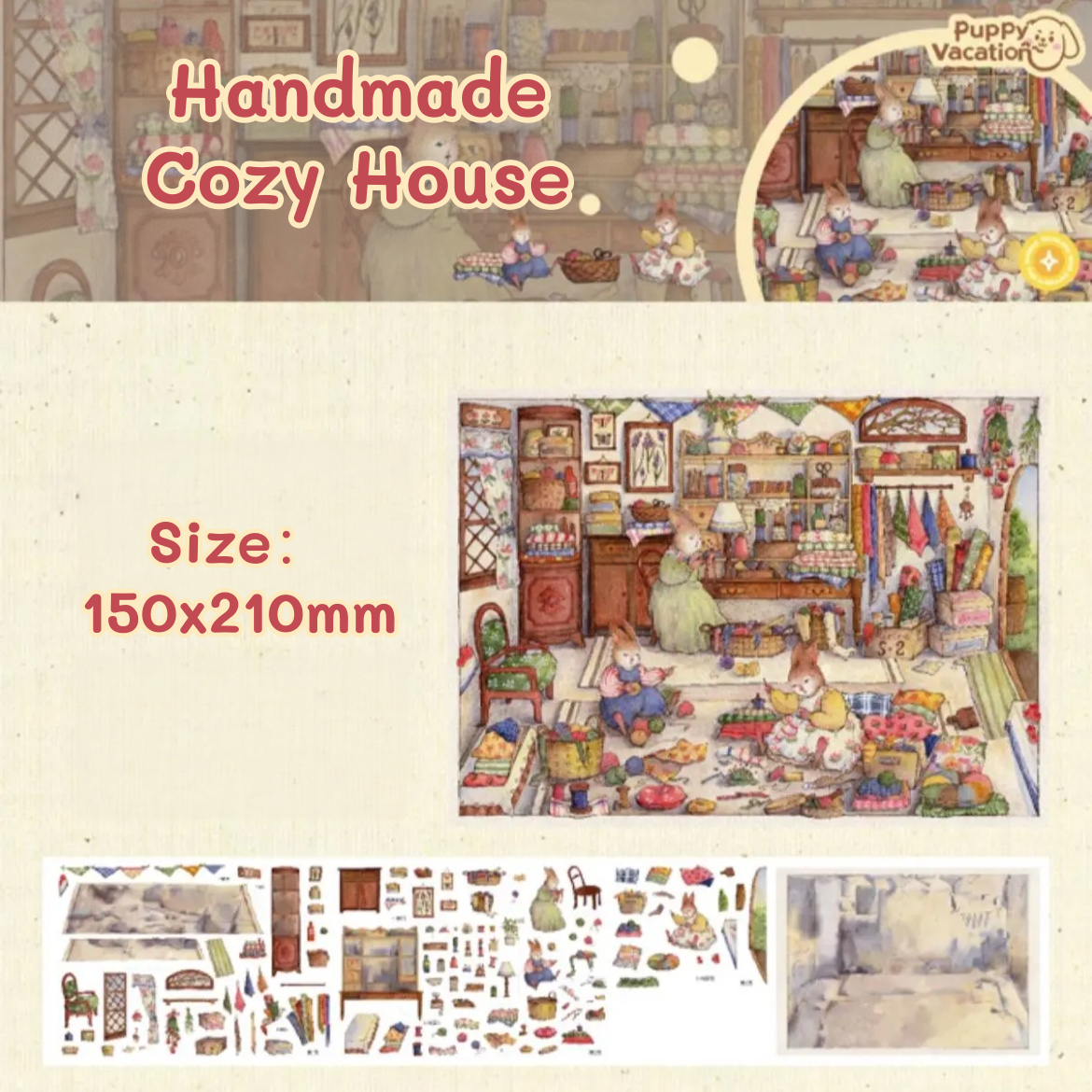 Bunny Land Series--DIY 3D Miniature Sticker Scene