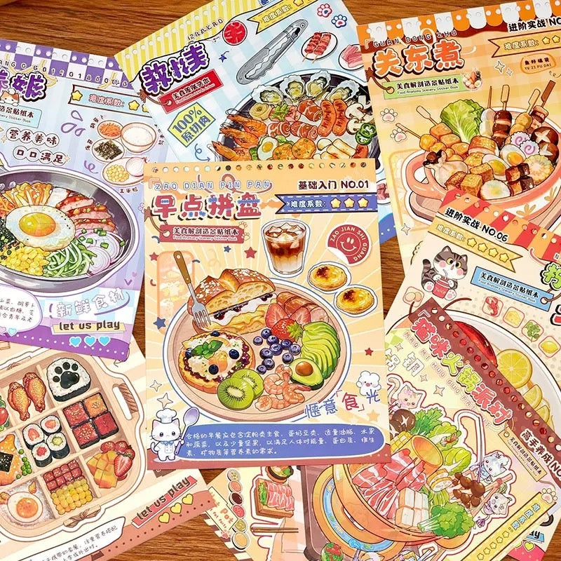 Culinary Director|Cook Delicious Food Sticker Book (10 scene)-DIY 3D Miniature Scene Sticker Book