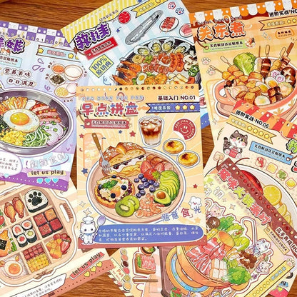 Culinary Director|Cook Delicious Food Sticker Book (10 scene)-DIY 3D Miniature Scene Sticker Book