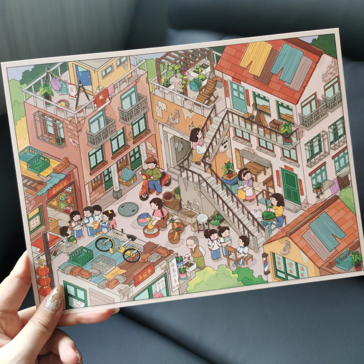 Childhood in the Corridor-DIY 3D Miniature Scene Sticker