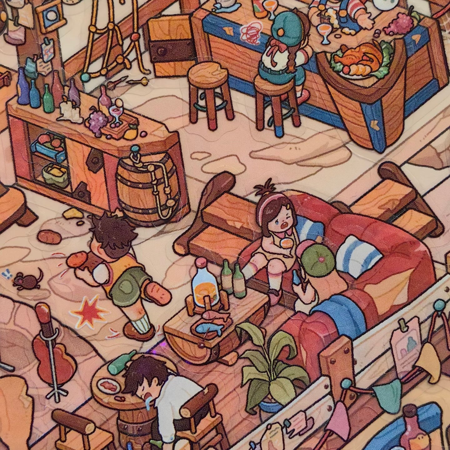 Old Sailor's Coastal Pub-DIY 3D Miniature Scene Sticker