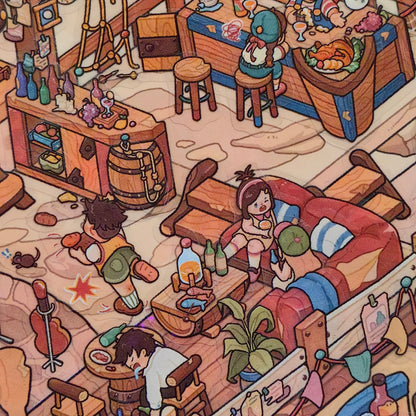 Old Sailor's Coastal Pub-DIY 3D Miniature Scene Sticker