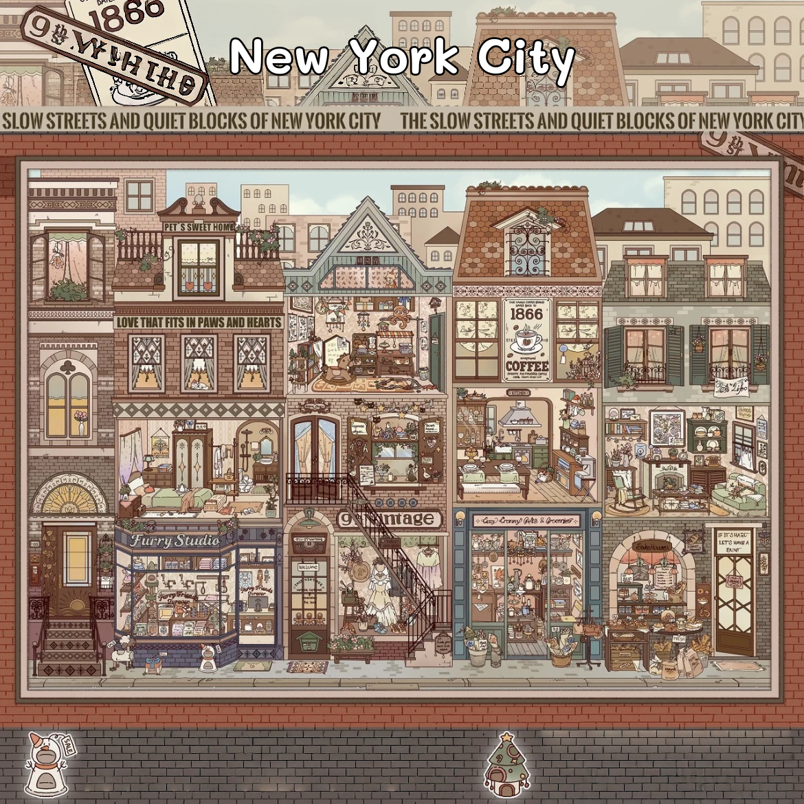 City Walk--DIY 3D Miniature Sticker Scene