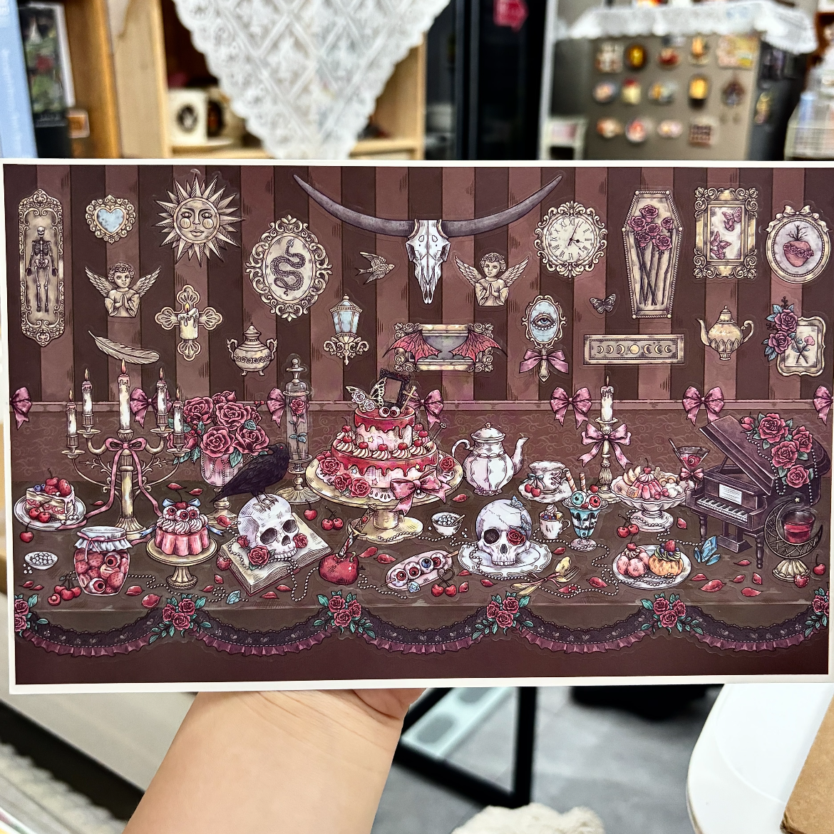 Rose Tea Party-DIY 3D Scene Sticker-Miniature Scenes