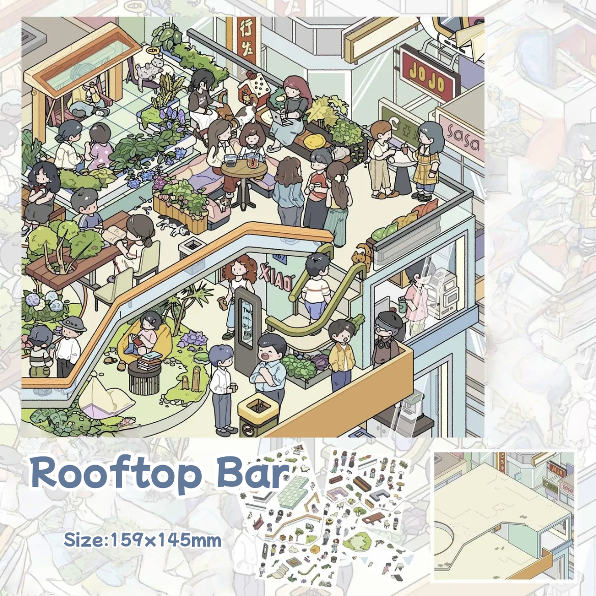 Hong Kong Café-DIY 3D Miniature Scene Sticker