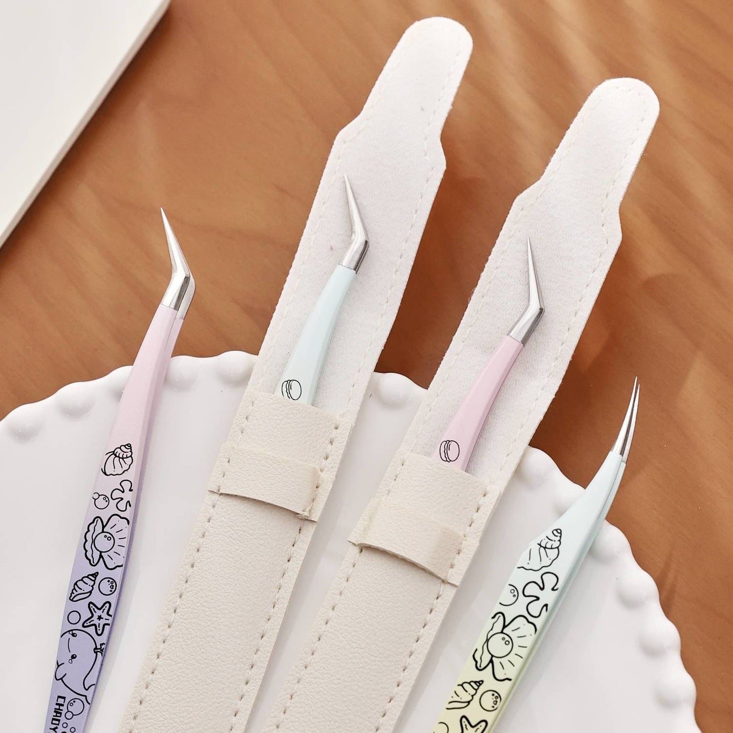 Cute Purple Mint Animal Professional Sticker Tweezers