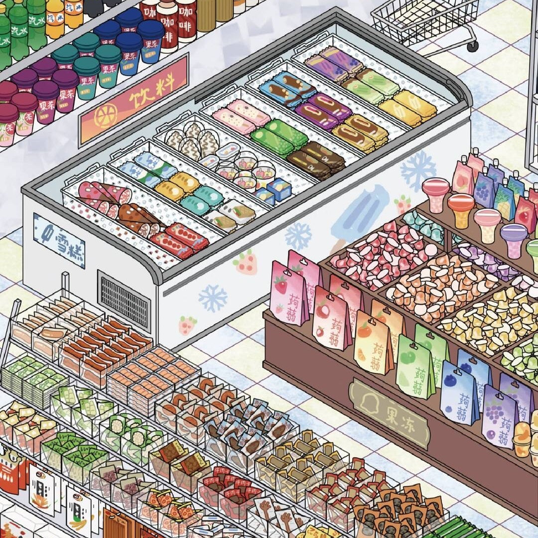Cafe&Supermarket-DIY 3D Scene Sticker-Miniature Scenes
