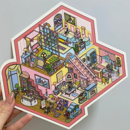Little house-DIY 3D Miniature Sticker Scene