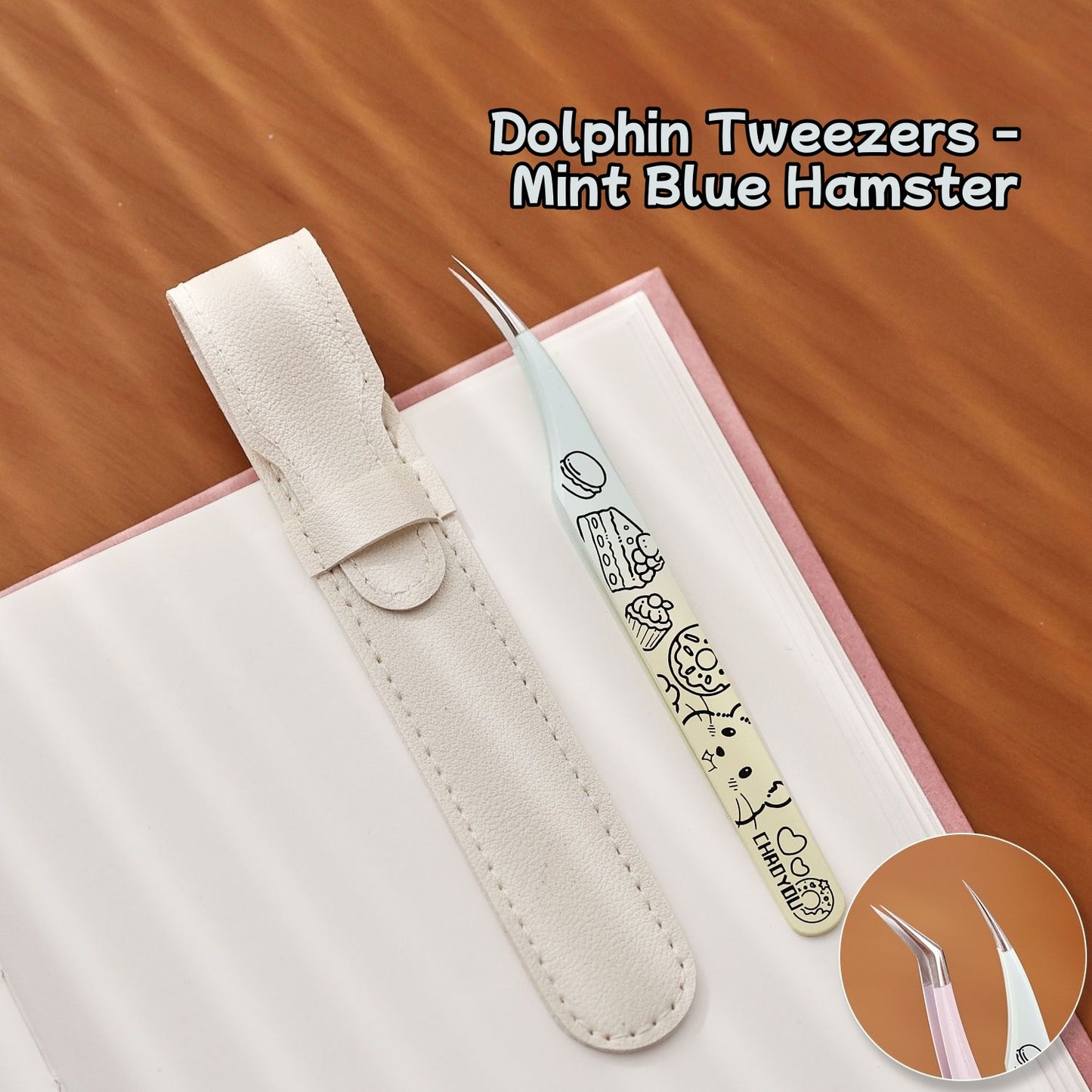 Cute Purple Mint Animal Professional Sticker Tweezers