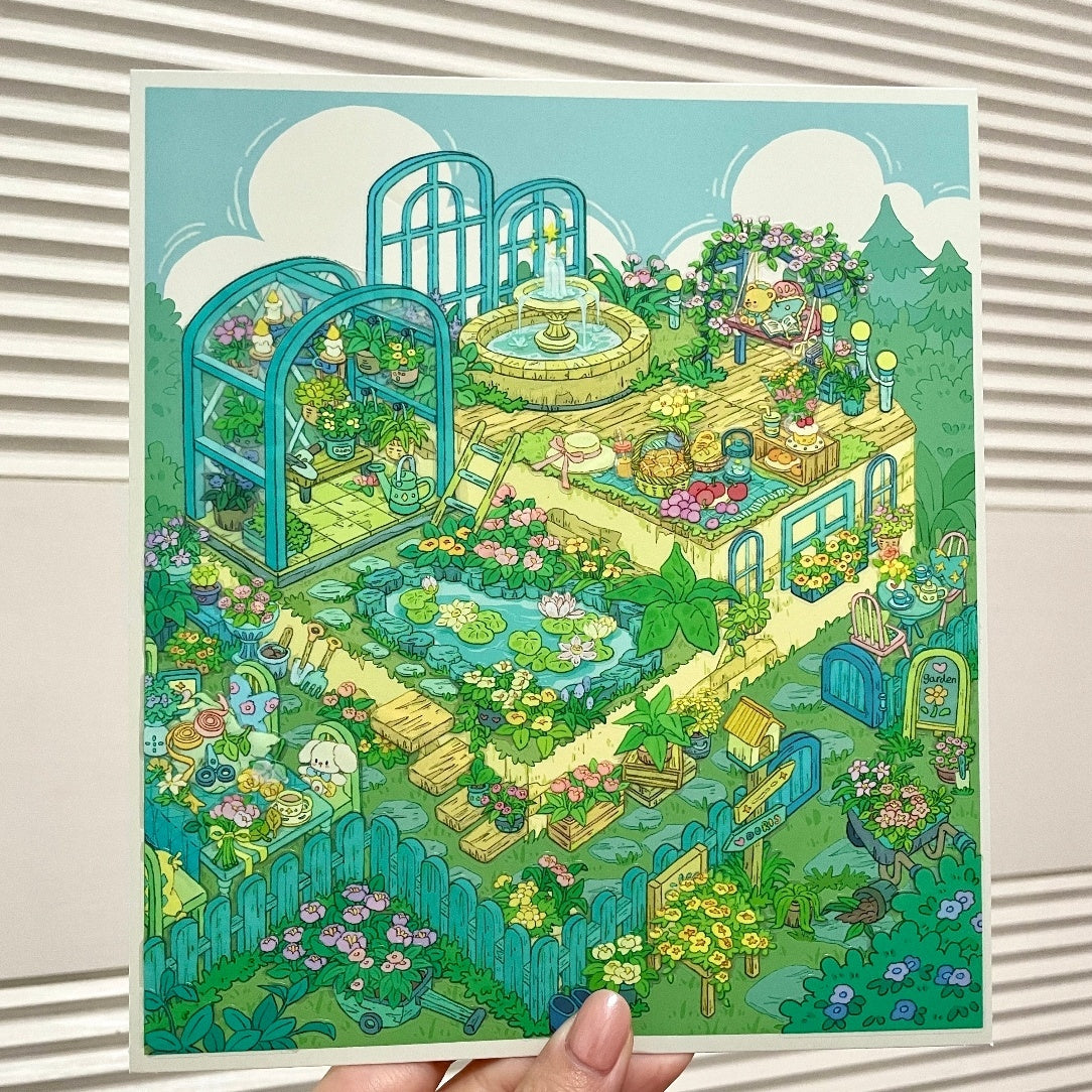 Green Nook Garden-DIY 3D Miniature Sticker Scene