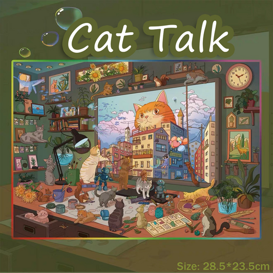 Cat Talk-DIY 3D Miniature Scenes Sticker Collection